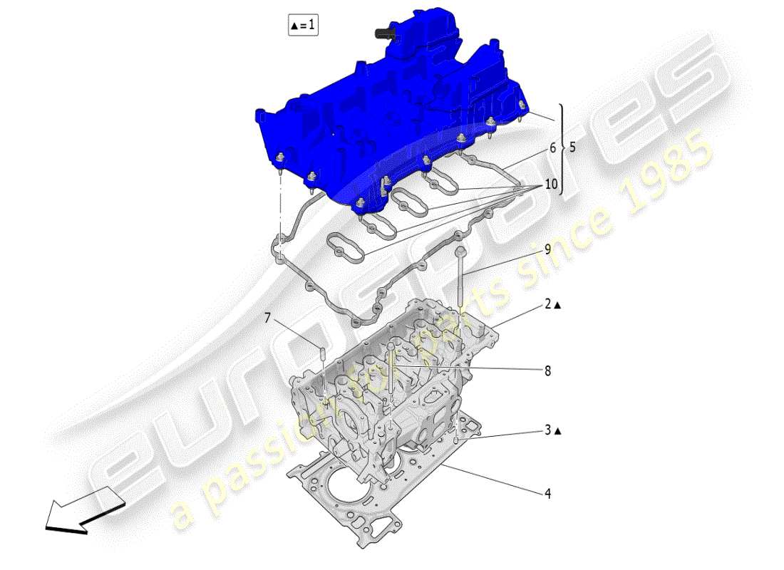 maserati grecale modena (2023) cylinder head parts diagram