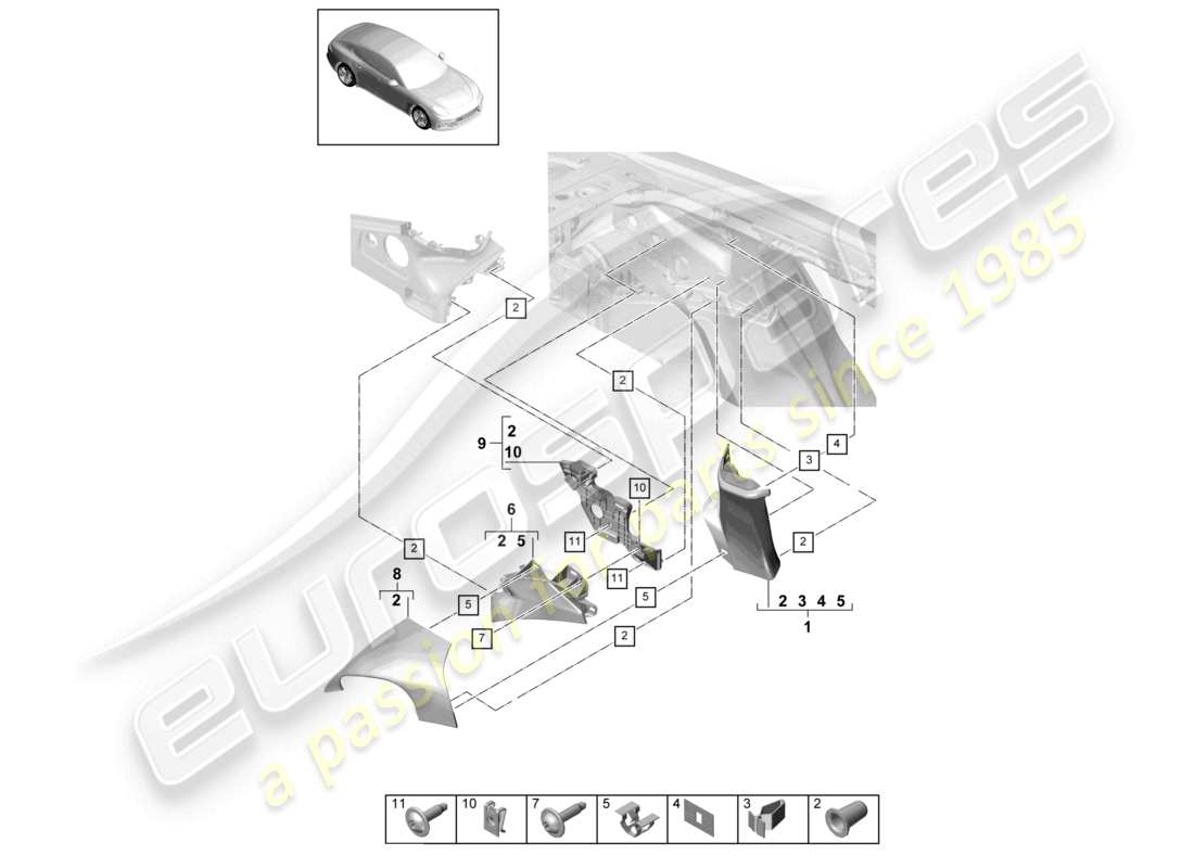 a part diagram from the porsche panamera parts catalogue