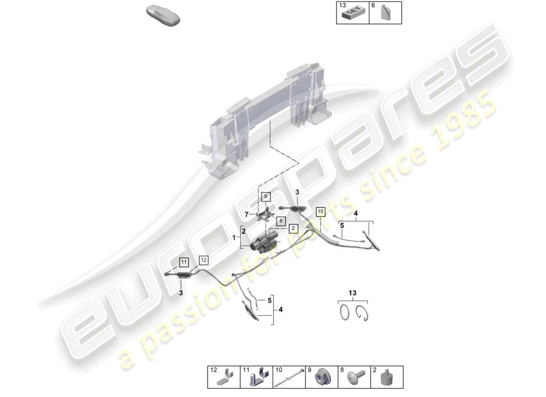 a part diagram from the porsche 992 parts catalogue