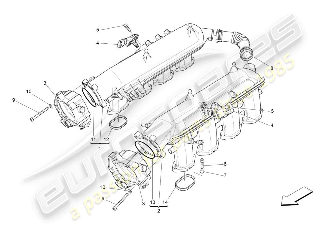 a part diagram from the maserati levante trofeo (2020) parts catalogue