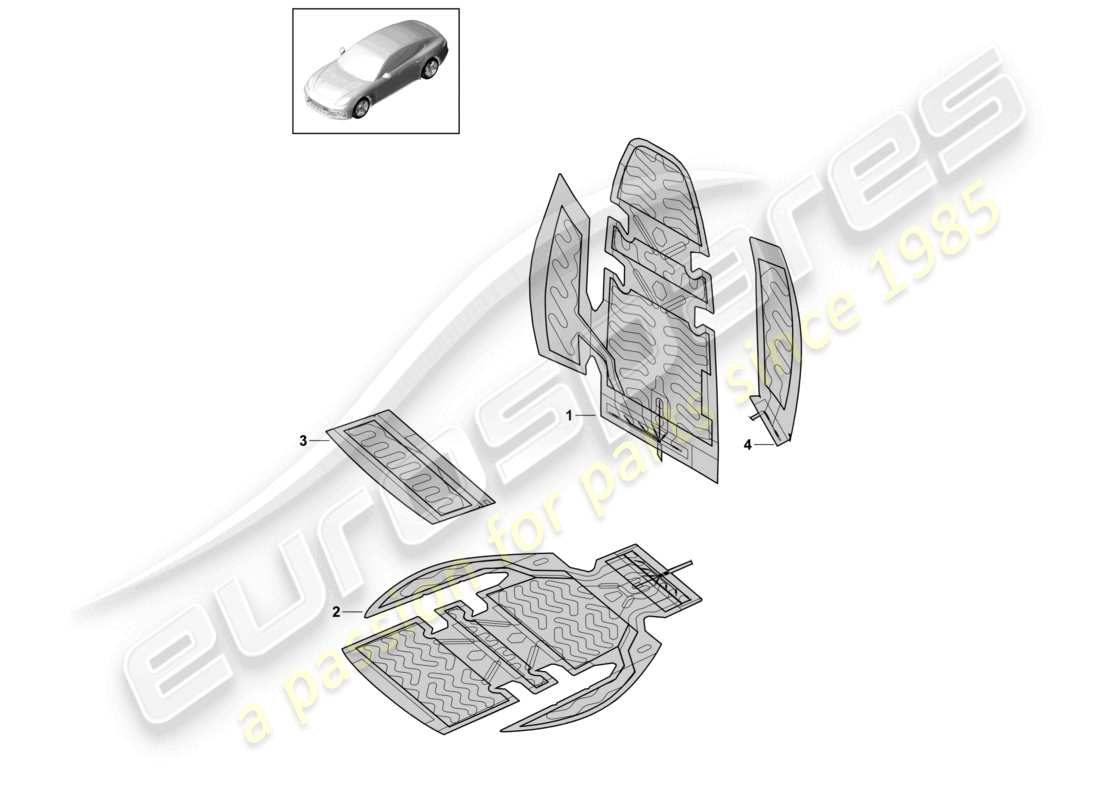 porsche 2021 (panamera 971-1) heater element backrest seat cushion side part part diagram