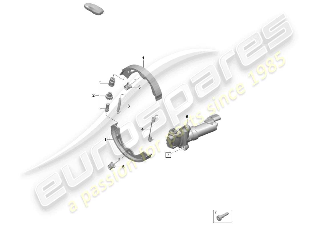 porsche 2021 (718 cayman gt4) parking brake parts diagram