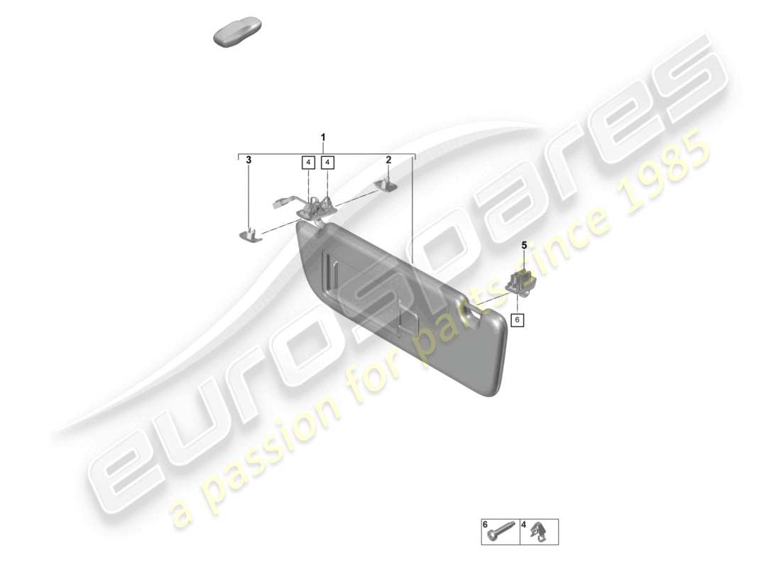 porsche 2021 (panamera 971-2) sun vizors part diagram