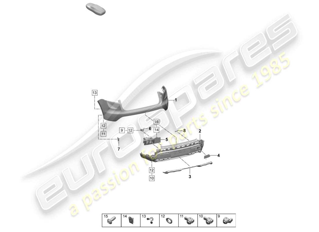 porsche 2025 (macan-e) bumper rear parts diagram