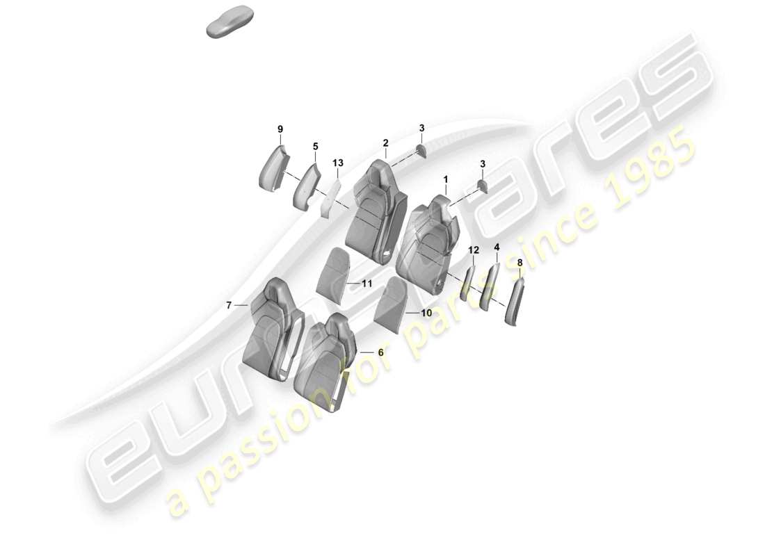 porsche 2026 (panamera 976) foam part rear back seat backrest backrest cover executive part diagram