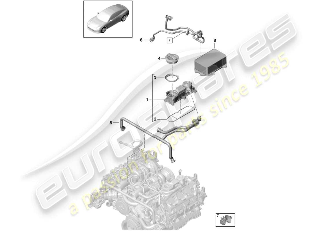 porsche 2021 (panamera 971-1) crankcase housing ventilation parts diagram
