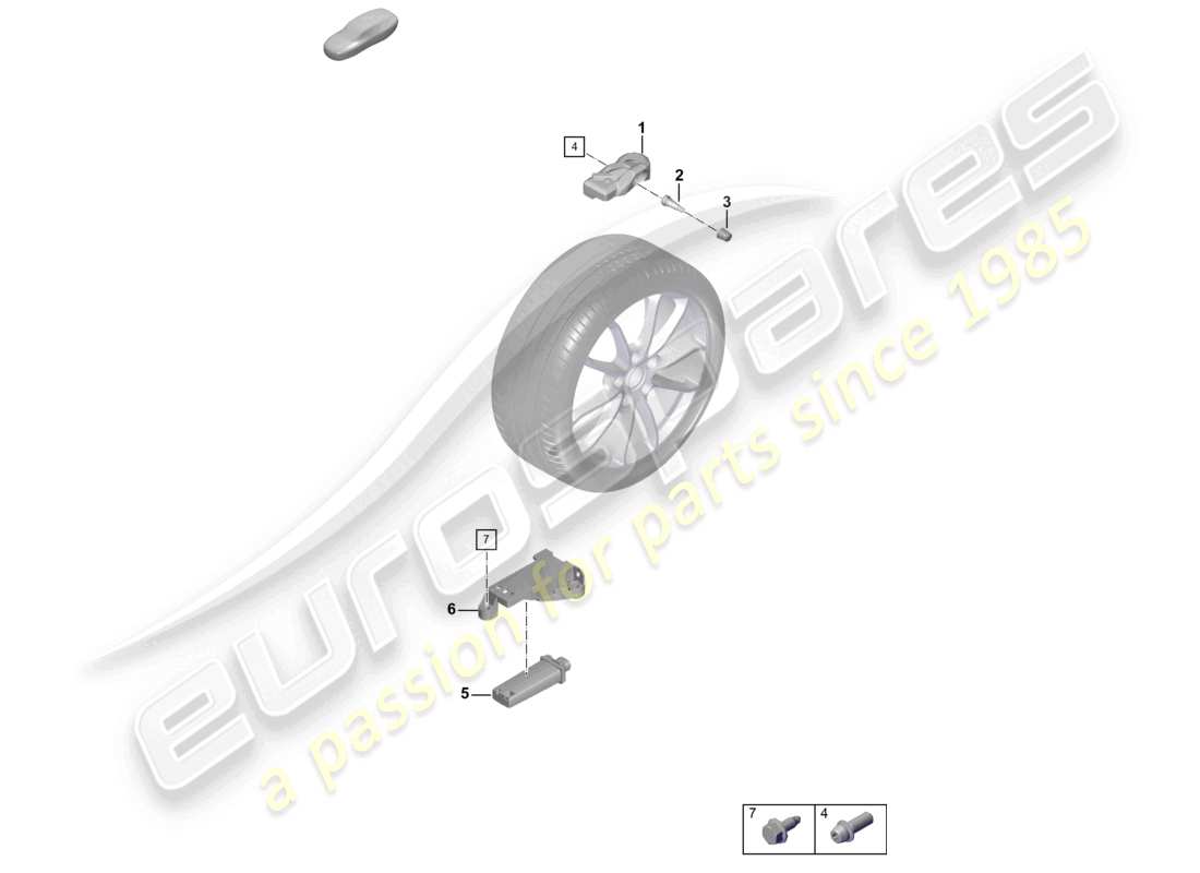 porsche 2021 (718 cayman gt4) tyre pressure control system parts diagram