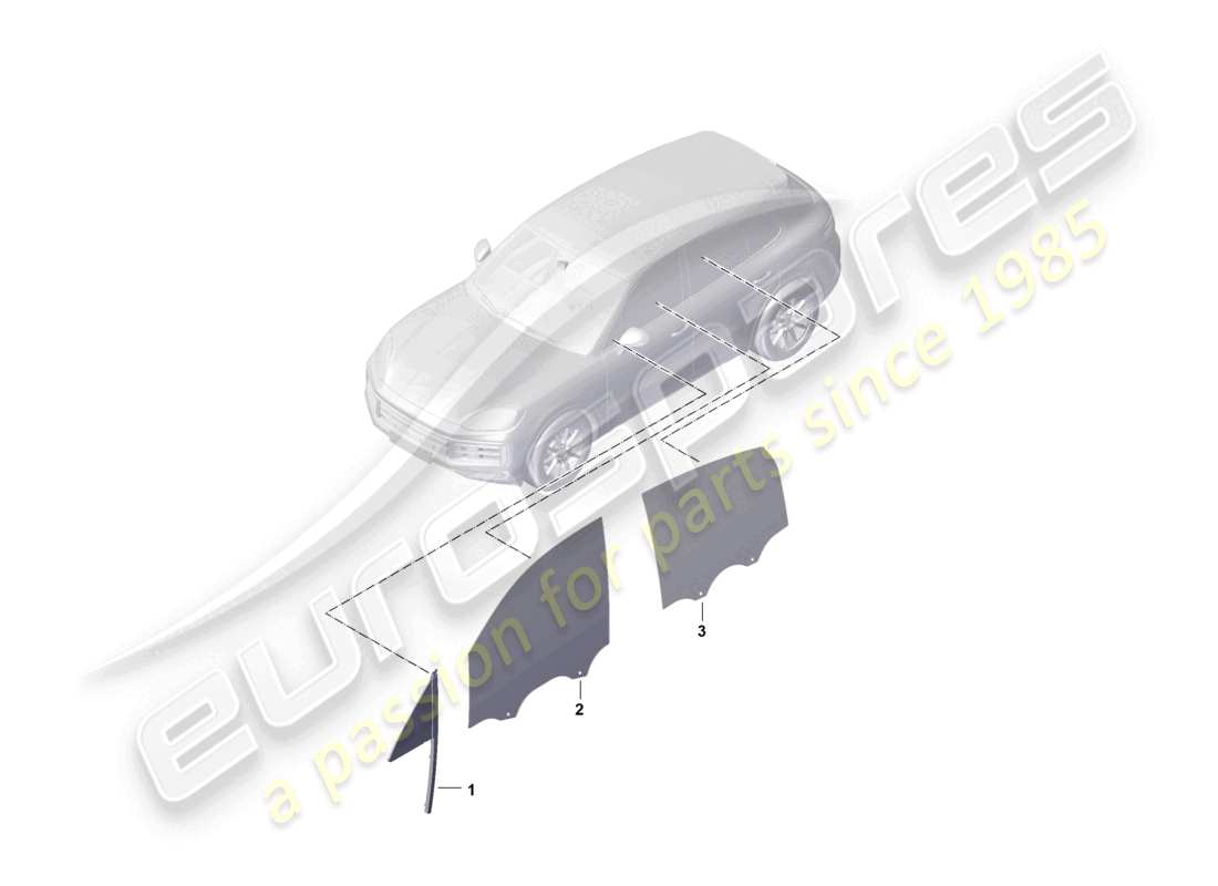 porsche 2026 (cayenne e3 pa) side window doors parts diagram