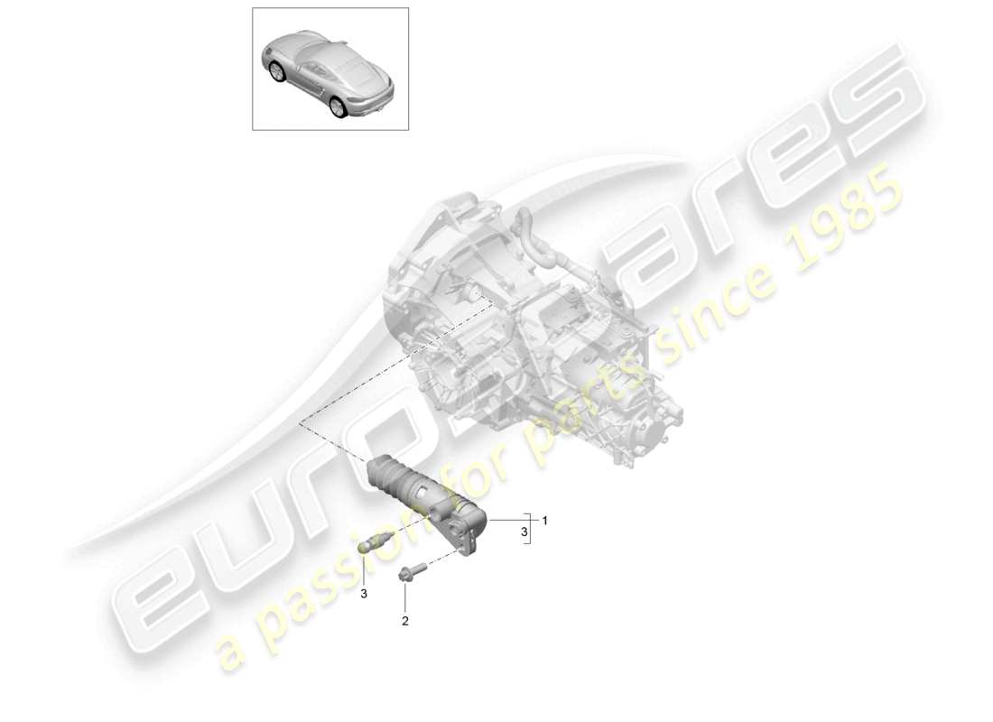 porsche 2021 (718 cayman) clutch slave cylinder part diagram