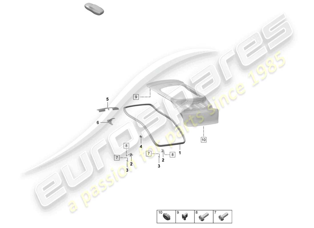 porsche 2025 (macan-e) accessories seal rear lid part diagram