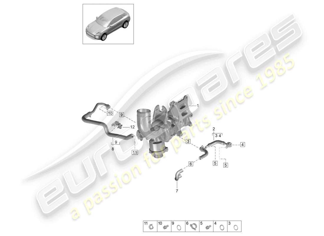 VIEW PARTS DIAGRAMS FROM THE PORSCHE MACAN PARTS CATALOGUE a part diagram from the porsche macan parts catalogue