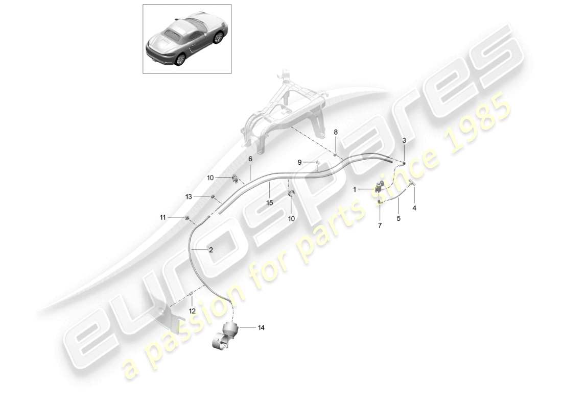a part diagram from the porsche 2021 (718 boxster) parts catalogue