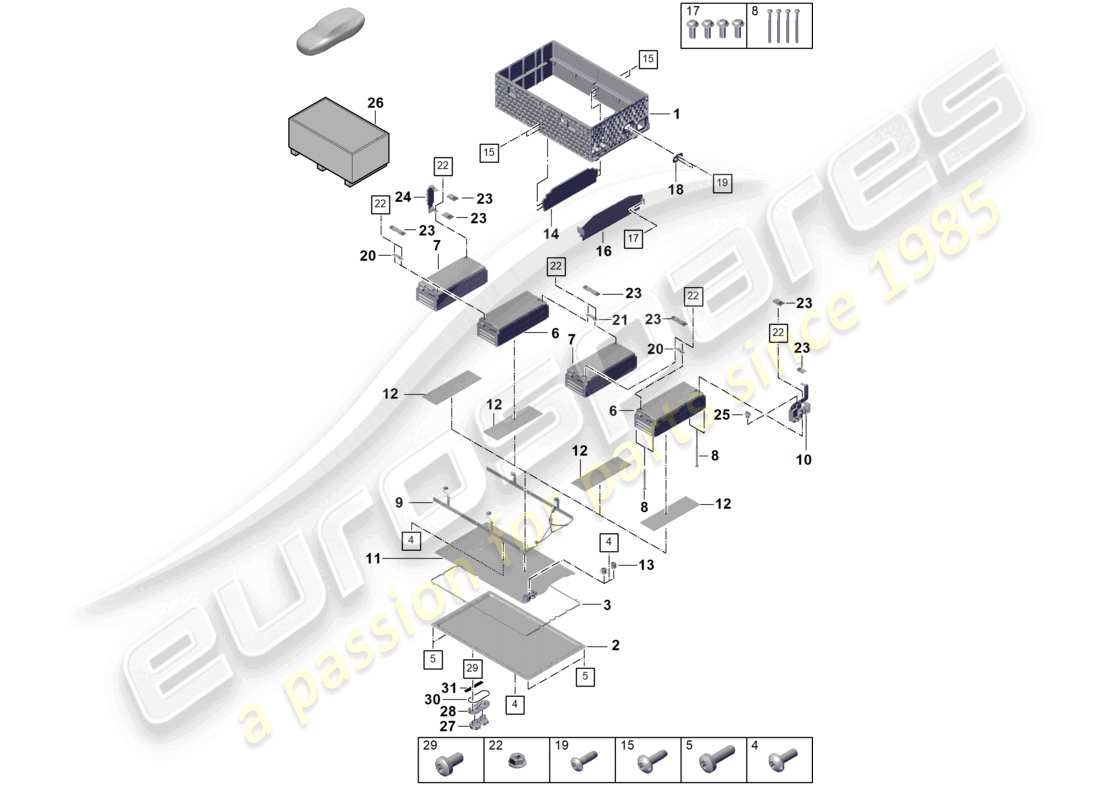 a part diagram from the porsche cayenne parts catalogue