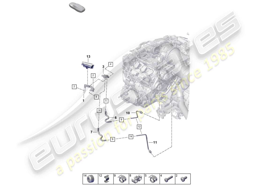a part diagram from the porsche cayenne parts catalogue