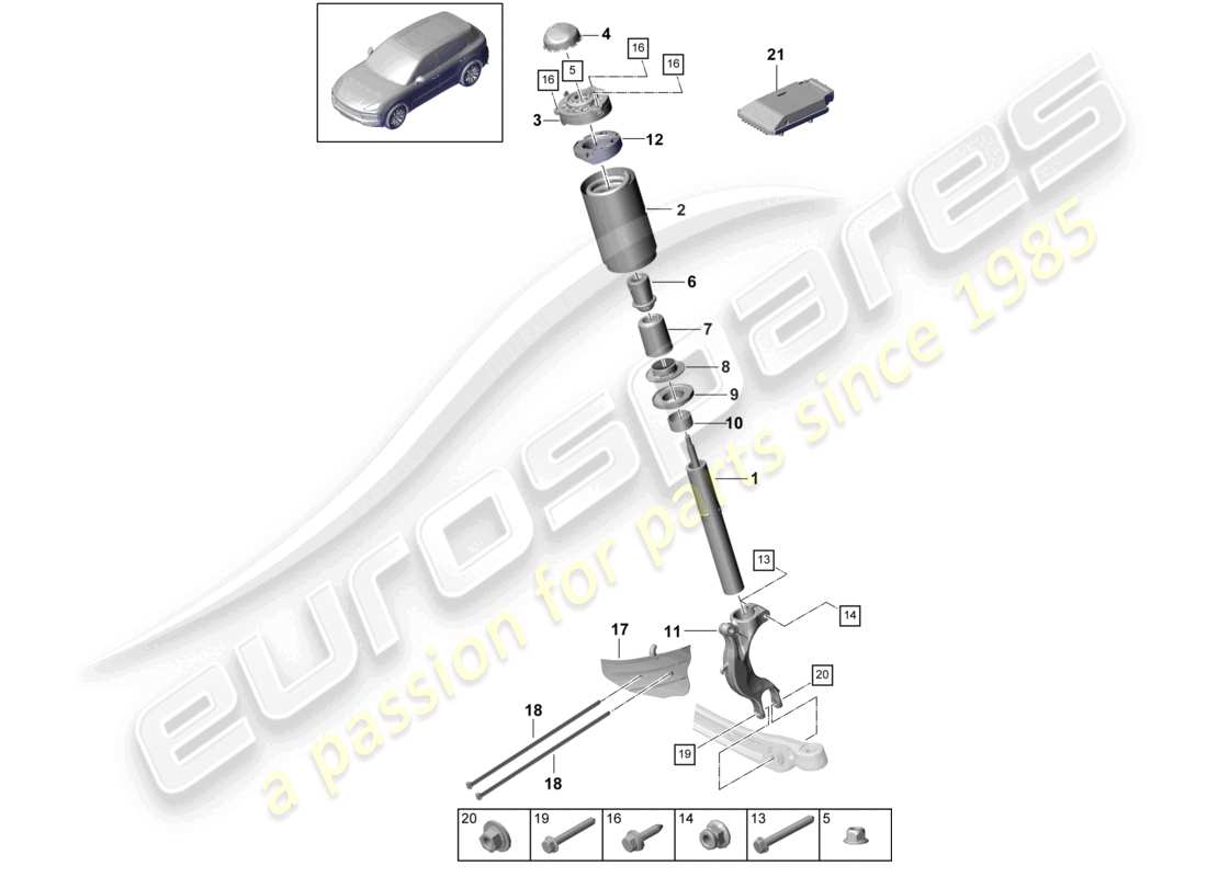VIEW PARTS DIAGRAMS FROM THE PORSCHE CAYENNE PARTS CATALOGUE a part diagram from the porsche cayenne parts catalogue