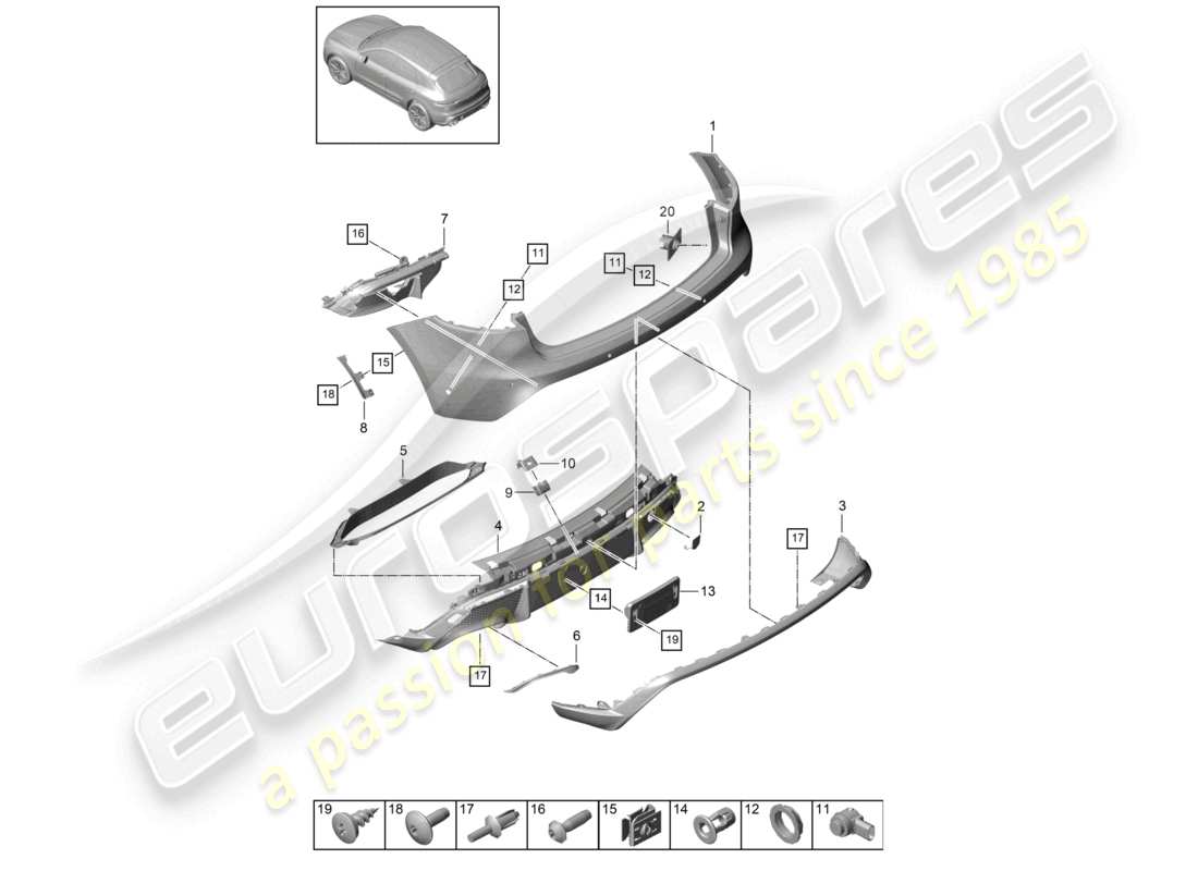 a part diagram from the porsche macan parts catalogue