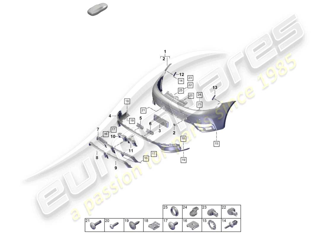 a part diagram from the porsche 992 parts catalogue