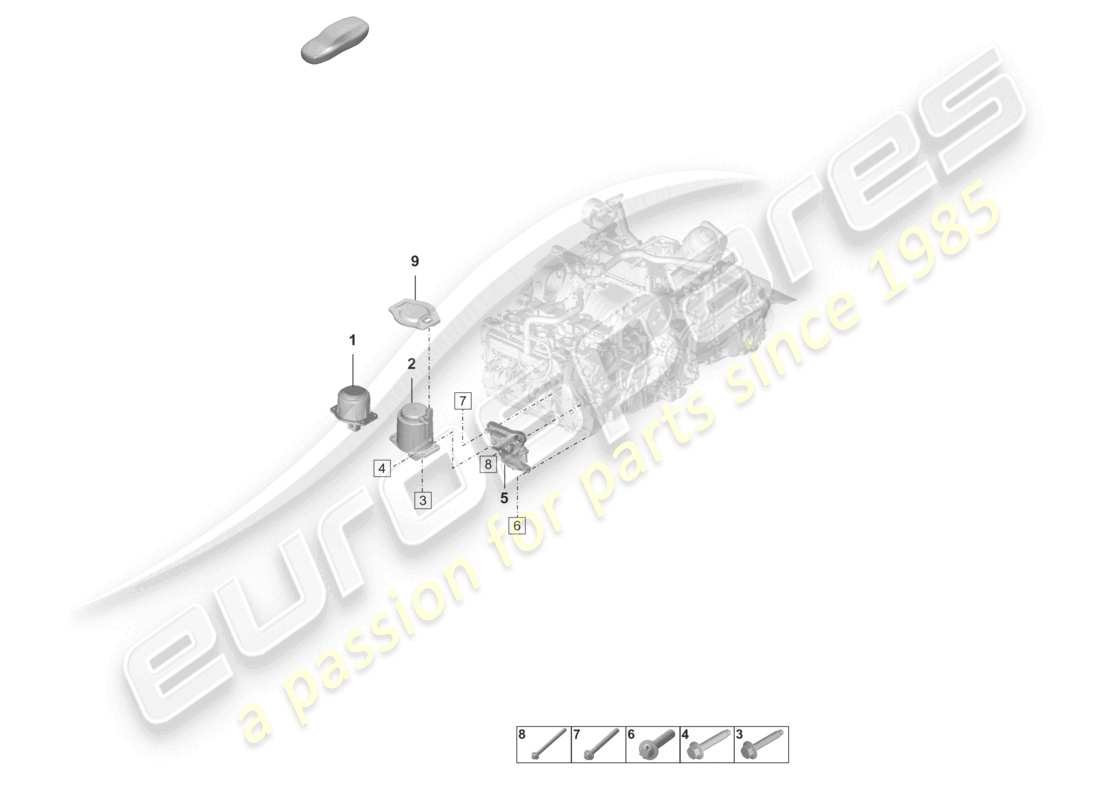 porsche 2024 (992-1) engine lifting tackle part diagram