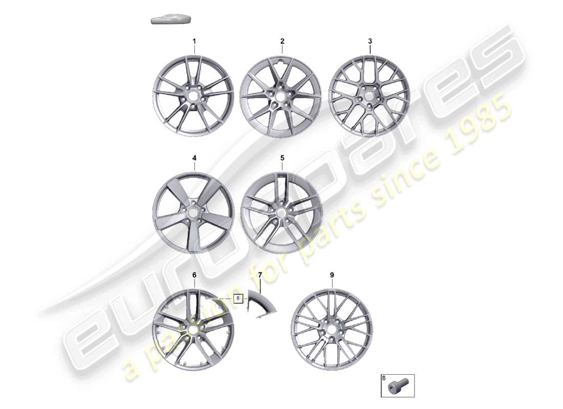 porsche 2026 (992-2) alloy wheel part diagram