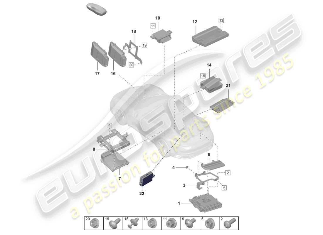 porsche 2021 (992-1) control units part diagram