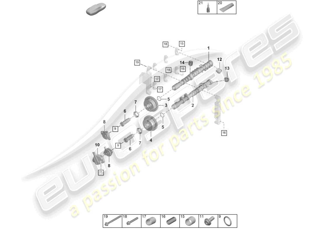 porsche 2026 (992-2) camshaft camshaft adjuster unit part diagram