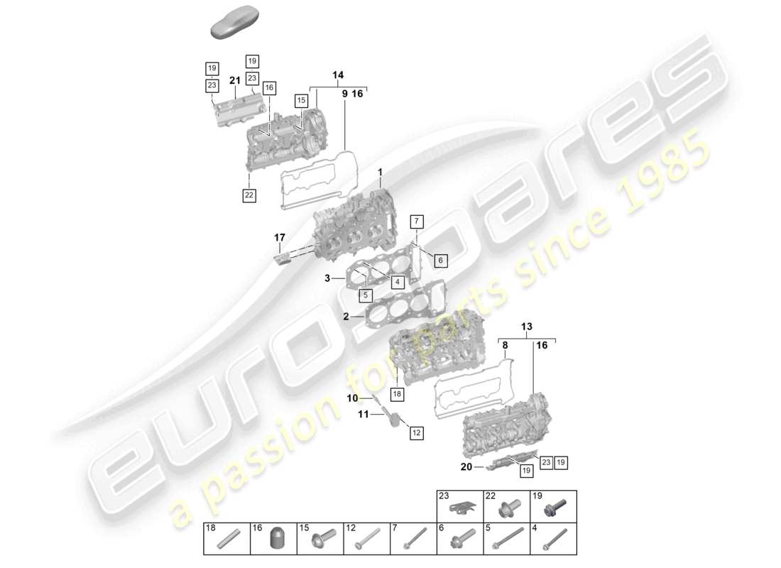 porsche 2026 (992-2) cylinder head cylinder head gasket valve cover part diagram