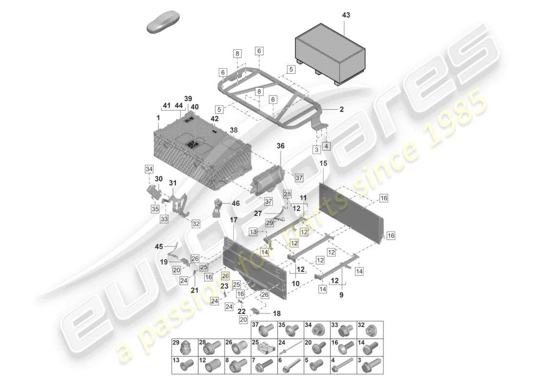 porsche 2024 (panamera 971-2) battery for vehicles with hybrid drive part diagram