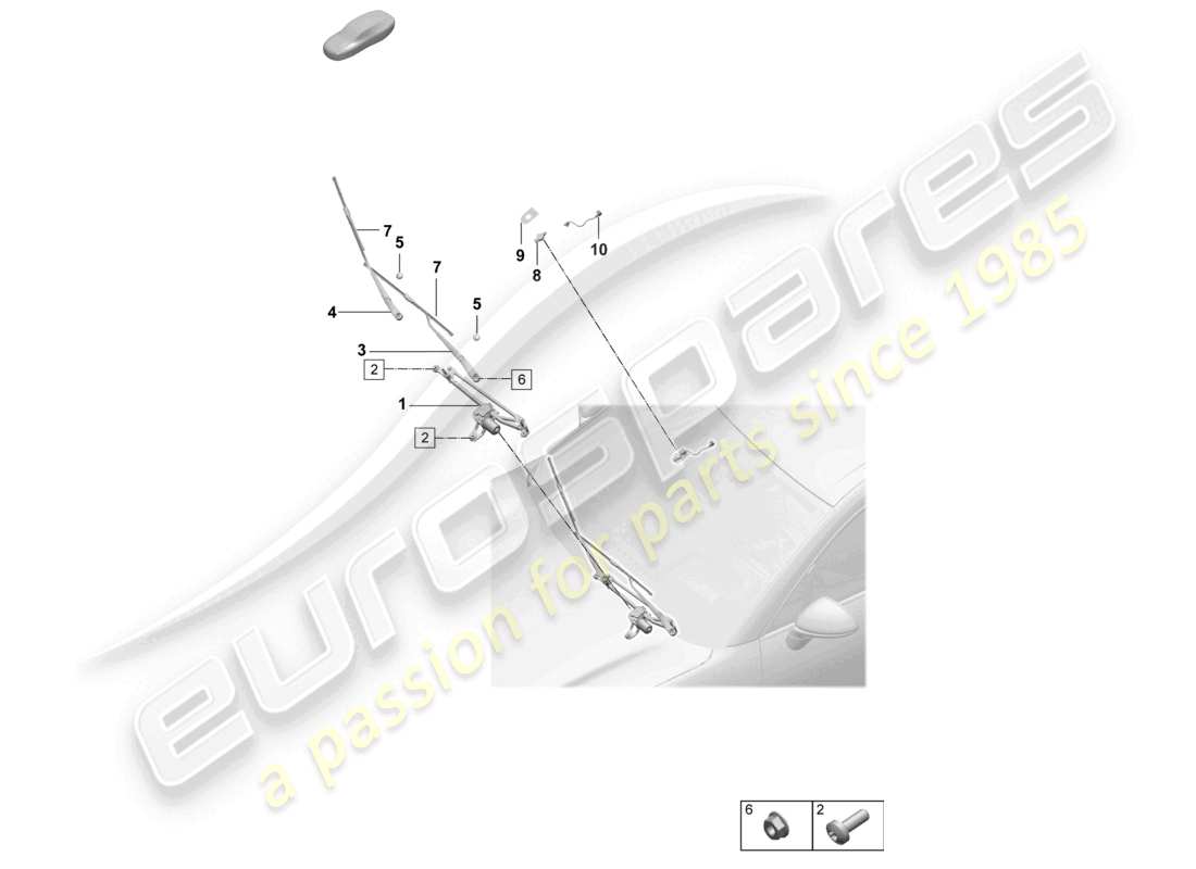 porsche 2024 (macan-e) windscreen wiper system, compl rain sensor part diagram