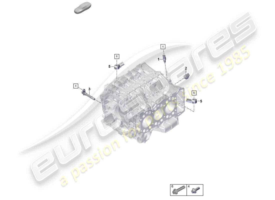 porsche 2026 (992-2) crankcase housing sensors part diagram