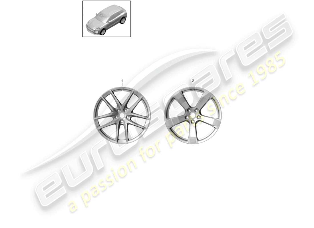porsche 2021 (macan) alloy wheel 20 part diagram
