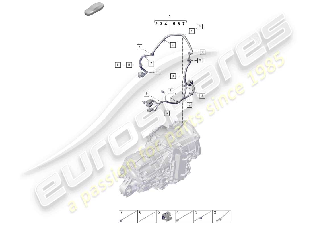 porsche 2026 (992-2) wiring harness for gearbox part diagram