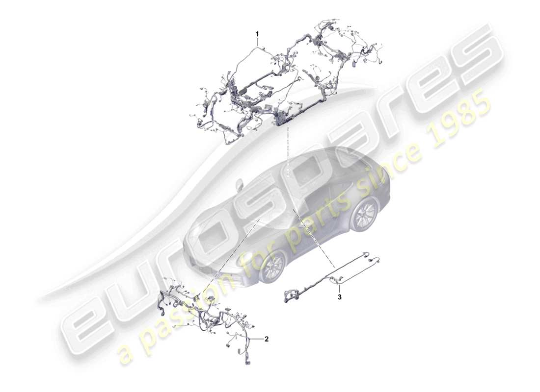 porsche 2026 (992-2) wire set for passenger compartement and dashboard wiring harness for centre console part diagram