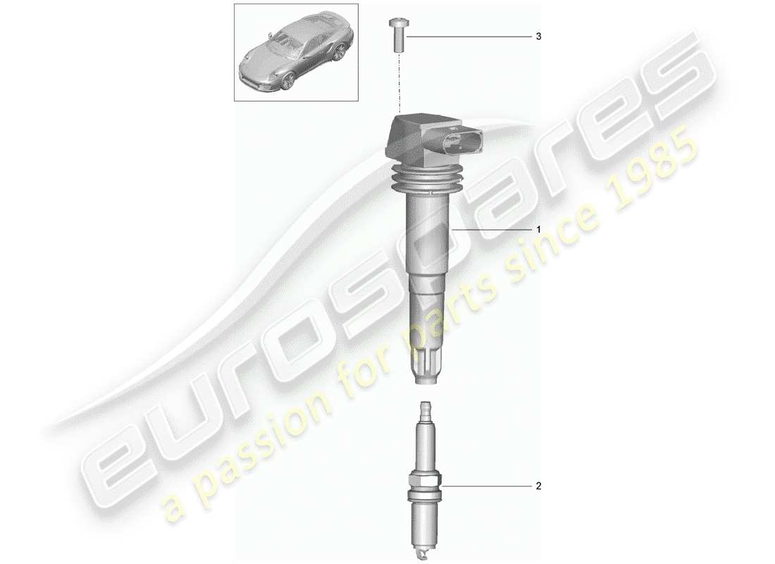 porsche 2018 (991-2 turbo) ignition system part diagram