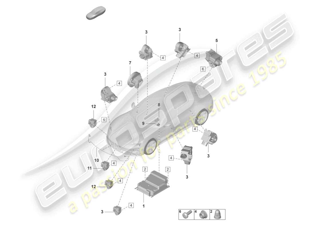 porsche 2021 (taycan 9j1-1) control unit for airbag crash sensor for airbag pedestrian protection part diagram