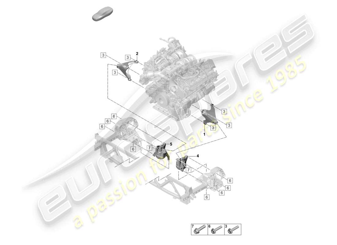 porsche 2023 (panamera 971-2) engine lifting tackle console for engine mounting engine mounting part diagram
