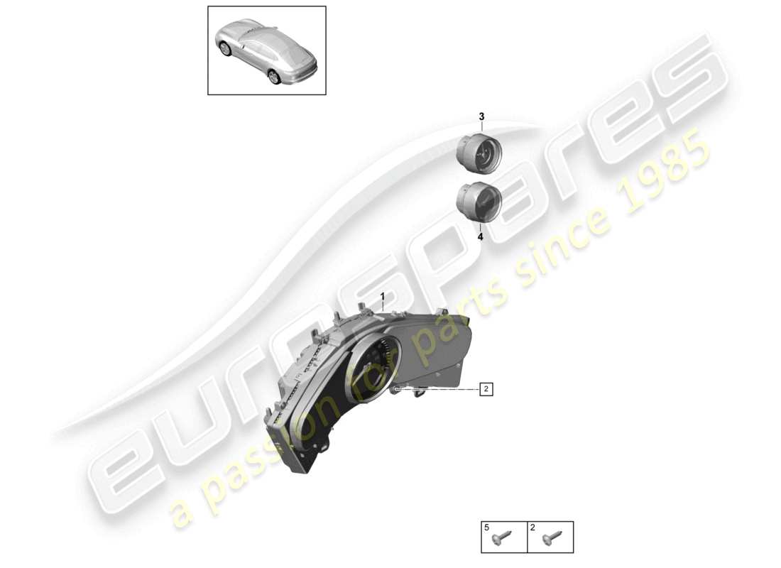 porsche 2023 (panamera 971-2) combi-instrument stopwatch d >>- mj 2021 part diagram