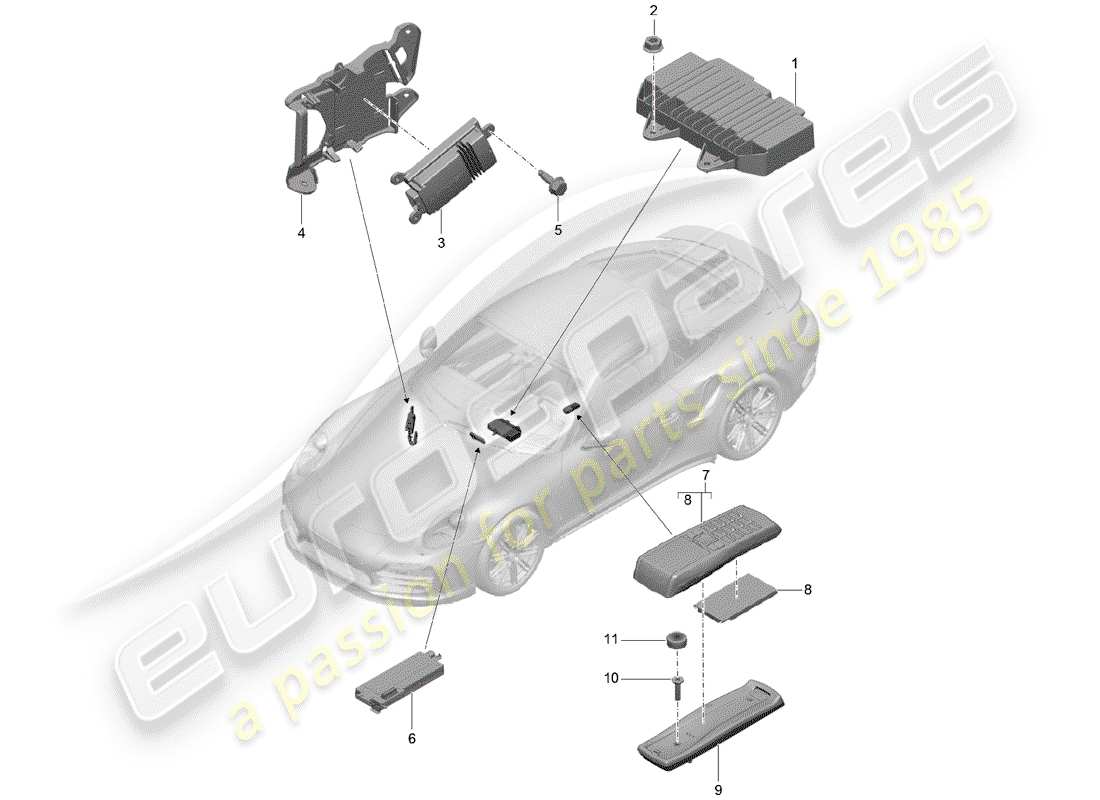 porsche 2018 (991-2 turbo) amplifier part diagram