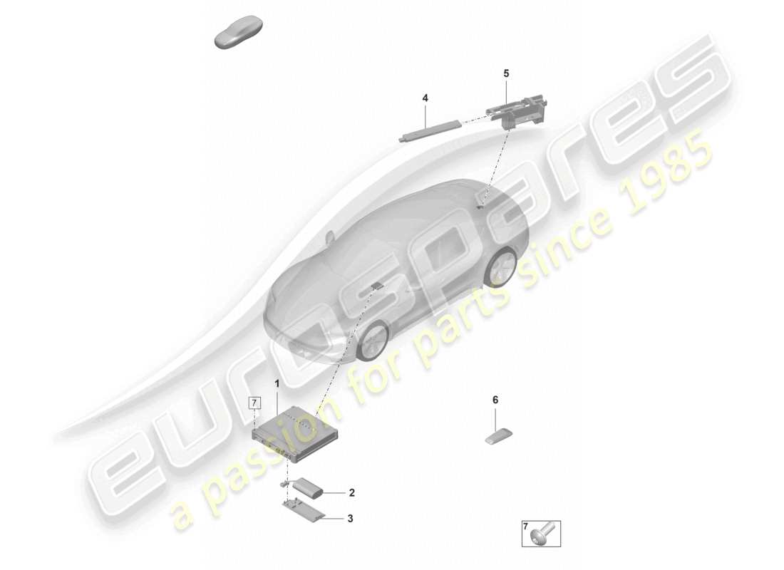 porsche 2022 (taycan 9j1-1) control unit for emerg. call module and communications unit part diagram