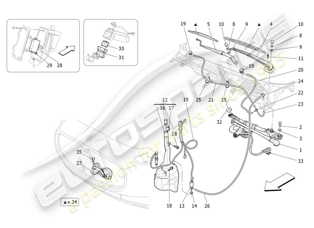 a part diagram from the maserati granturismo mc stradale (2012) parts catalogue