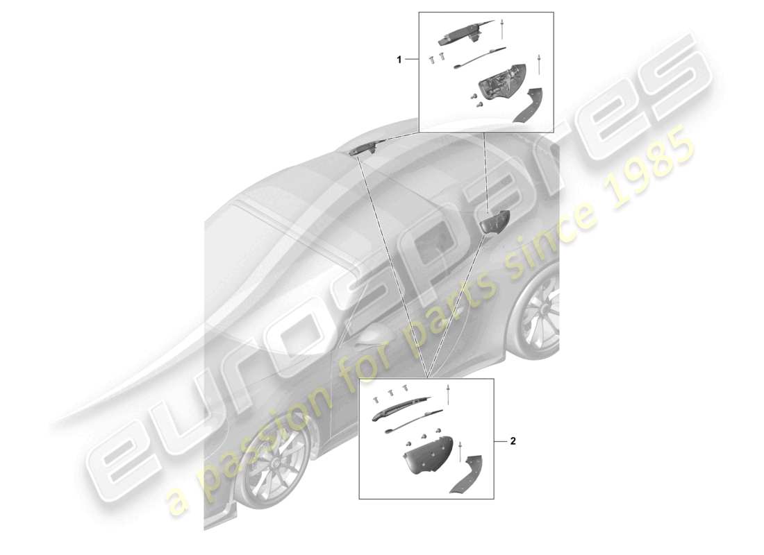 a part diagram from the porsche 2021 (991-2 r/gt3/rs) parts catalogue