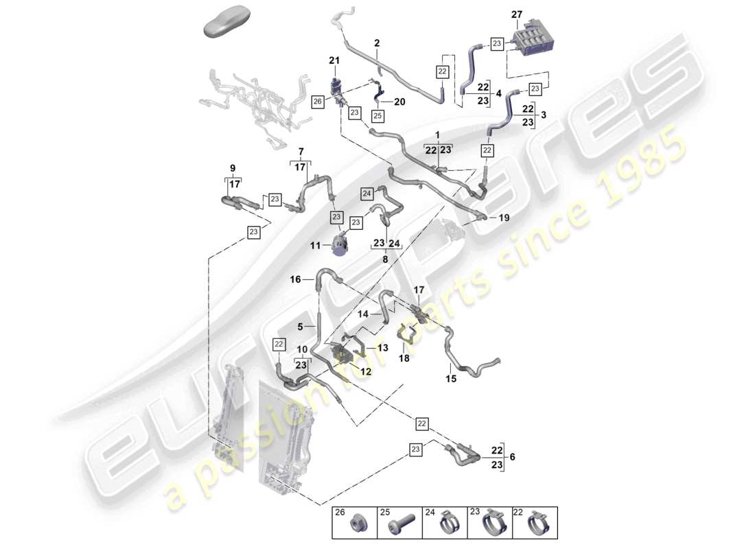 a part diagram from the porsche 2024 (panamera 976) parts catalogue