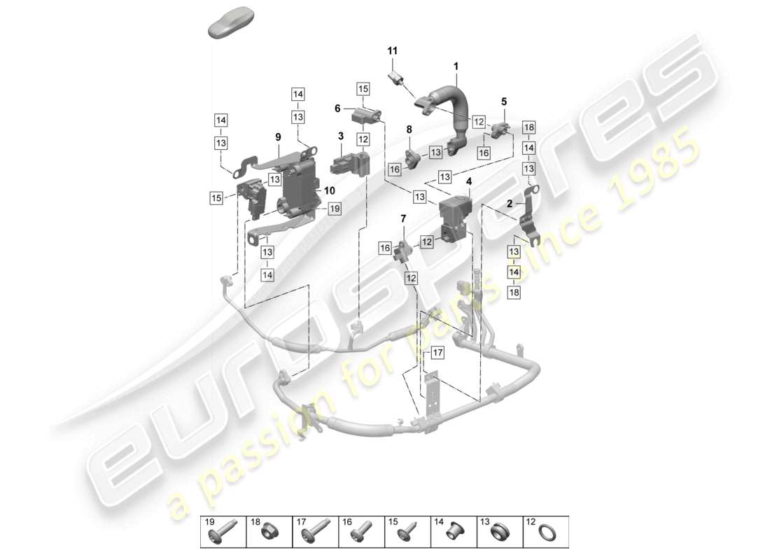 a part diagram from the porsche taycan parts catalogue