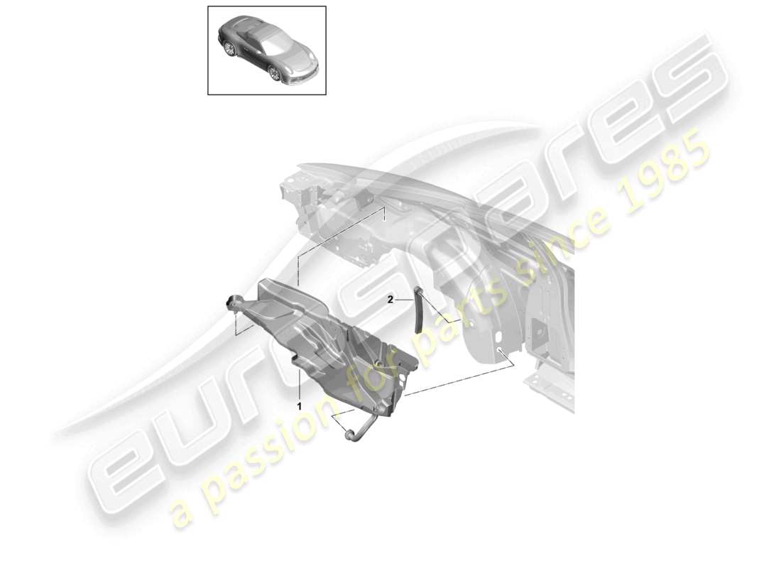 a part diagram from the porsche 2021 (991-2 r/gt3/rs) parts catalogue
