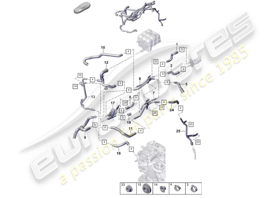 VIEW PARTS DIAGRAMS FROM THE PORSCHE CAYENNE PARTS CATALOGUE a part diagram from the porsche cayenne parts catalogue
