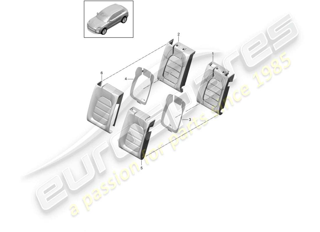 VIEW PARTS DIAGRAMS FROM THE PORSCHE MACAN PARTS CATALOGUE a part diagram from the porsche macan parts catalogue