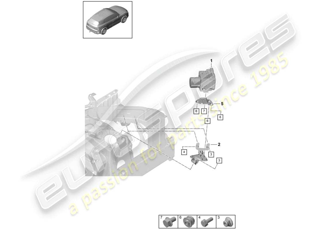 a part diagram from the porsche cayenne parts catalogue
