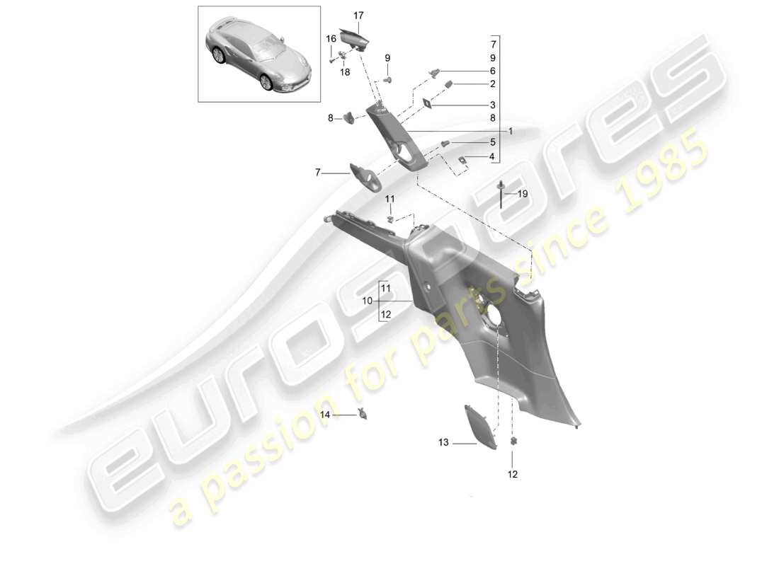 VIEW PARTS DIAGRAMS FROM THE PORSCHE 991 PARTS CATALOGUE a part diagram from the porsche 991 parts catalogue