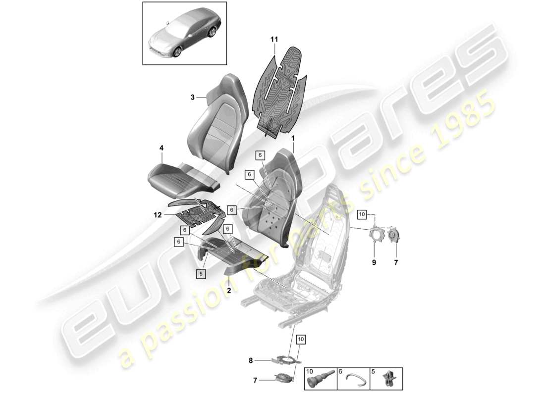 a part diagram from the porsche panamera parts catalogue
