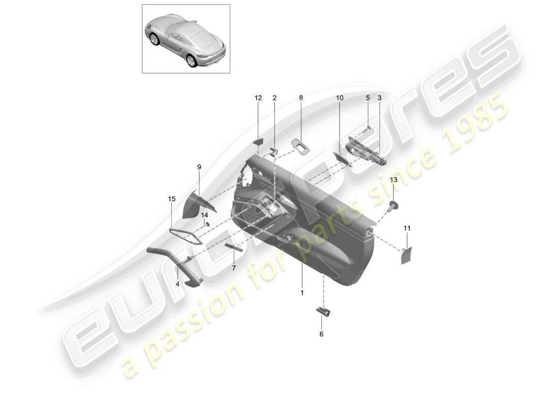 a part diagram from the porsche cayman parts catalogue