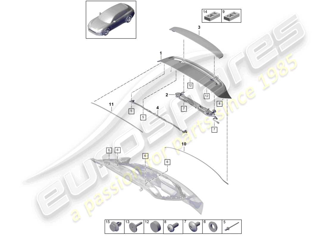 VIEW PARTS DIAGRAMS FROM THE PORSCHE PANAMERA PARTS CATALOGUE a part diagram from the porsche panamera parts catalogue